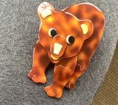 SOLD Lea Stein of Paris - Tom Bear Pin - Brown Bear Brooch