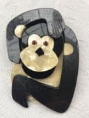 SOLD Monkey Pin By Lea Stein of Paris - Chimp Brooch