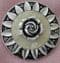 Sold Scarf Ring-1950s Aluminium - Rose on Mother of  Pearl - Silvertone