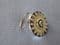 Sold Scarf Ring-1950s Aluminium - Rose on Mother of  Pearl - Silvertone