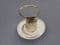 Sold Scarf Ring-1950s Aluminium - Rose on Mother of  Pearl - Silvertone