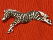 SOLD Silver and Marcasite Zebra Brooch