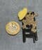 SOLD Sparkle Silver Frog On Ladder Waves His Yellow Hat! Brooch Signed Lea Stein, Paris