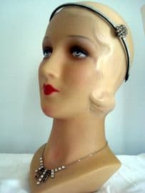 SOLD  Sparkle! - Victorian Paste Brooch on Glittery New Hair Band