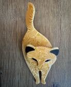 Sold Swirled Orange Cat Pin by Lea Stein of Paris- - Bacchus the Cat