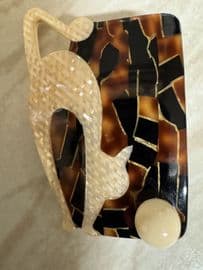 SOLD-  tortoiseshell panel  cream  cat