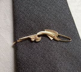 Sold  Vintage signed STRATTON Fish on Line Tie Clasp or Clip