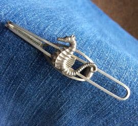 SOLD  Vintage signed STRATTON Seahorse Tie Clasp or Clip