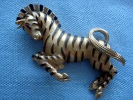 SOLD Vintage Signed Trifari Zebra Brooch - 1966 ARK Series