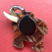 SOLD. A Baby Elephant Pin by Lea Stein -  Vintage Small Elephant Brooch