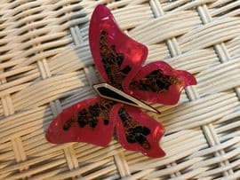 SOLD. A Butterfly Brooch by Lea Stein of Paris - Large Pink Butterfly Pin