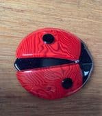 SOLD. A Red Ladybird Brooch or Ladybug Insect Pin by Lea Stein Paris