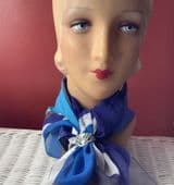 Sold. Art Deco 1920s to 1930s Fan Shaped Scarf Ring - Celluloid with carved decoration