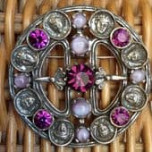 SOLD. Miracle Celtic Brooch with Pendant Loop and Mask Face Detail - Vintage -Unusual