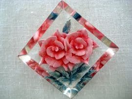 Square Lucite Brooch 1940's - 1950's  Era (SOLD)