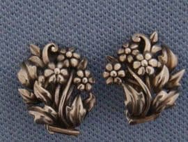 Sterling Silver Floral Earrings - Vitnage Clip On style (SOLD)