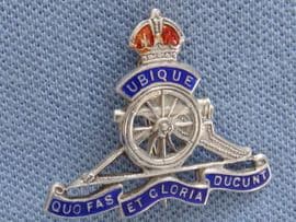 Sterling Silver Royal Artillery Sweetheart Brooch - WW2 to 1950s (SOLD)