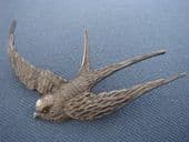 Sterling Silver Swallow or Swift Brooch 1940s with Marcasite Eye (SOLD)