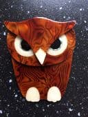 Super Buba The Owl - Brooch by Lea Stein of Paris - Hey Brown Owl! (SOLD)