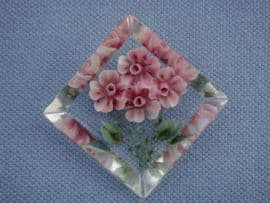 Super Lucite Brooch -1940s - 1950s - Carved with Four Flowers (SOLD)