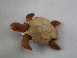 Superb 1940's Bakelite Era Casein Turtle Fur Clip -  French