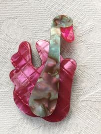 Swan Brooch by Lea Stein of Paris - Pink colours (SOLD)