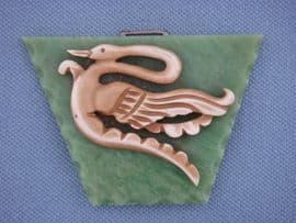 Swan Buckle - 1940s Half Buckle in Green - Dress Buckle Accessory (SOLD)