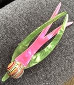 Swift or Swallow Brooch Signed Lea Stein Paris -  Designer Signed Bird brooch