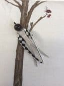 Swift or Swallow Pin by Lea Stein of Paris - A 1960's Style Brooch - mono with Silver Glitter (sold)