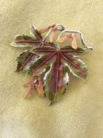 Sycamore Pin by Exquisite - 1960's Designer-Signed Leaf Brooch - English Trees(SOLD)