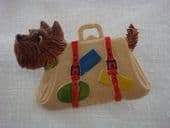 Terrier Dog Brooch 1940s /1950's - Vintage Pin on Original Card  Brown and Cream (SOLD)