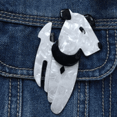 Terrier Dog Brooch ( SOLD) White and Black by Lea Stein Paris