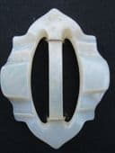 Three Divine Art Deco Hand-Carved Mother-of-Pearl Buckles on Original Cards - LOOK! (SOLD)