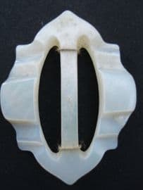 Three Divine Art Deco Hand-Carved Mother-of-Pearl Buckles on Original Cards - LOOK! (SOLD)