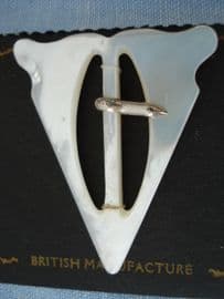 Three Super Mother-or-Pearl Shell Buckles on Original Cards - 1920's -1930's LOOK! (SOLD)