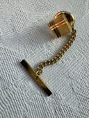 Tie Tack - Gold tone with engine engraved detail - VintageTie Pins and Tie Bars