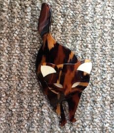 Tortoiseshell Cat Pin by Lea Stein of Paris - Attila Cat Brooch (SOLD)