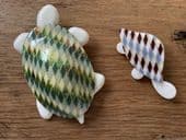 Twinned - Turtle  Brooches or Tortoise Pins by Lea Stein, Paris and  here it’s two together!