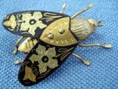 Unusual Spanish Toledo Metal Moth-A1940s - 1950s  brooch (SOLD)