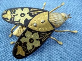 Unusual Spanish Toledo Metal Moth-A1940s - 1950s brooch (SOLD)