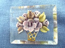 Vase of Flowers - Vintage Lucite Brooch 1940's (SOLD)