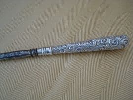 Victorian Buttonhook with Decorated Sterling Silver Handle