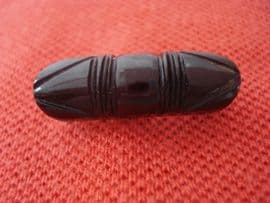 Victorian Carved Whitby Jet Pin - tiny size! (sold)
