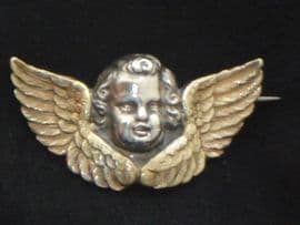 Victorian Silver Gilt Angel Brooch -19 th Century Jewellery (SOLD)