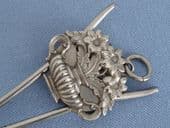 Victorian 'Skirt Lifter' in Silver Plate with Chatelaine Loop and Floral Decoration  (Sold)