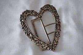 Victorian Sterling Silver Heart Shaped Belt Buckle - Antique Silver Buckle(SOLD)