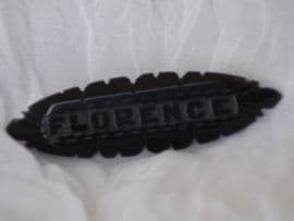 Victorian Whitby Jet 19 th Century Name Pin - FLORENCE (Sold)
