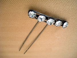 Victorian White Metal Hairpin with Dazzling Paste Stones (SOLD)