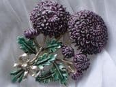 Vintage 1960's Chrysanthemum Brooch signed Exquisite (SOLD)