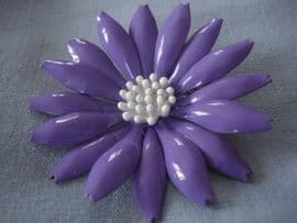 Vintage 1960's Flower Brooch in Purple and White (SOLD)
